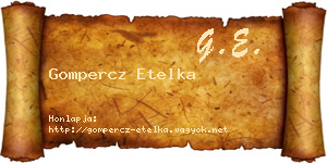 Gompercz Etelka névjegykártya
